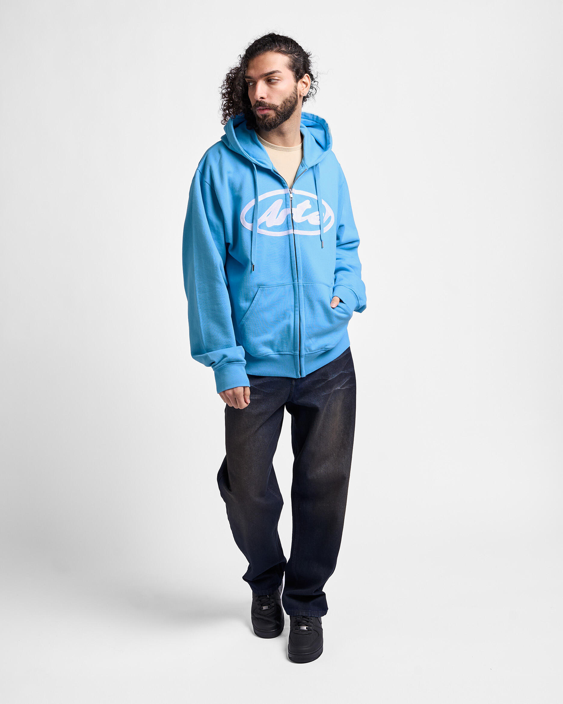 Arte Antwerp Circle Logo Zip Hoodie | SS26-146HJ-BLU | AFEW STORE